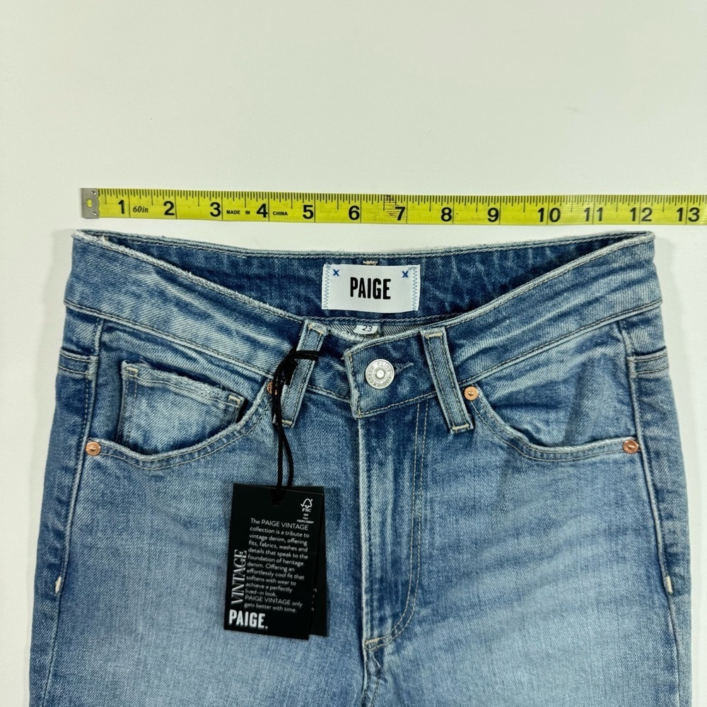 New Paige Sarah High Waist Ankle Straight Leg Jeans Magnifique - Picture 8 of 11